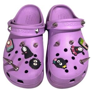 Lavender Kawaii Platform Crocs – Women’s Size 9